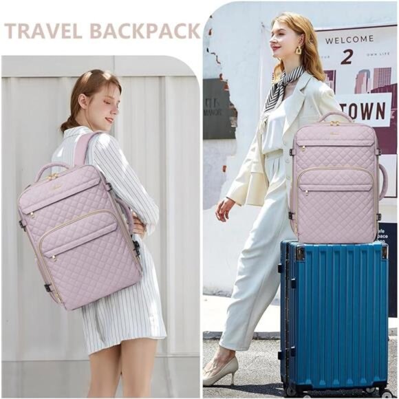 Womens Travel Backpack Personal Pink